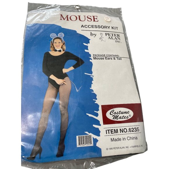 Mouse Accessory Kit Ears and Tail Costume Peter Alan Mates Gray White Party NEW - Picture 1 of 6